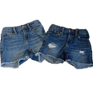 Old Navy Girls Shorts Lot of 2 Cut Off Style Size 4T EUC